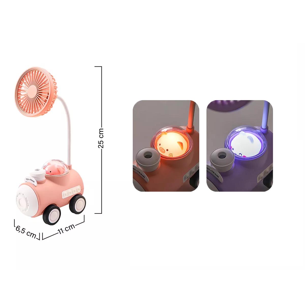 Vista 6 de Ventilador Escritorio 3 En 1 Recargable